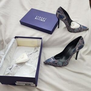 Rare Stuart Weitzman Naughty 4.5" Heels 11 M Gorgeous Snake Print Orig $425